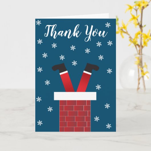 Bedankt voor de kerstman Chimney Snowflakes Red Bl Kaart (Gele Bloem)