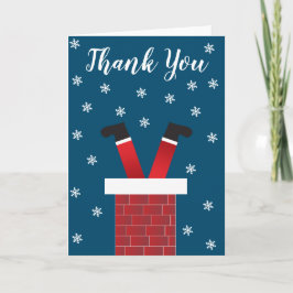 Bedankt voor de kerstman Chimney Snowflakes Red Bl Kaart