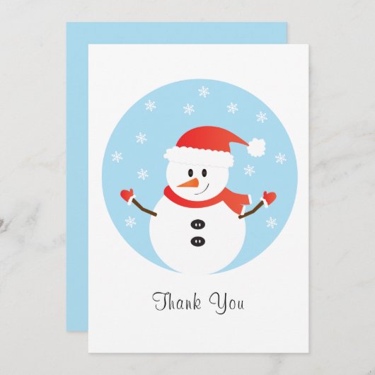 Bedankt voor de kerstsnowman Snowflakes (Voorkant / Achterkant)