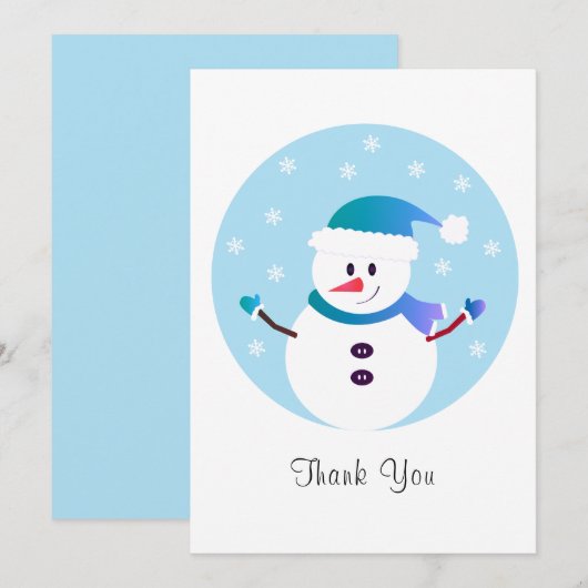 Bedankt voor de kerstsnowman Snowflakes (Voorkant / Achterkant)