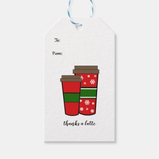 Bedankt voor de Kerstvakantie Dranken Cadeaulabel (Voorkant)