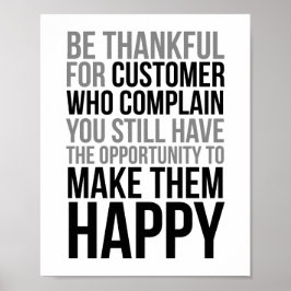 Bedankt voor de klant die het heeft besteld poster