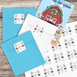 Bedankt voor de komst Tractor Farm Animals Verjaar Vierkante Sticker