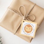 Bedankt voor de komst van Cute Lion Kids Birthday Bedankjes Labels<br><div class="desc">Bedankt voor het komen van de kleine leeuwenkinderen die op zaterdag hun zegen hebben gegeven</div>