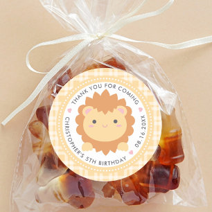 Bedankt voor de komst van Cute Lion Kids Birthday Ronde Sticker