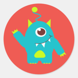 Bedankt voor de komst van een kinder buitenaardse  ronde sticker