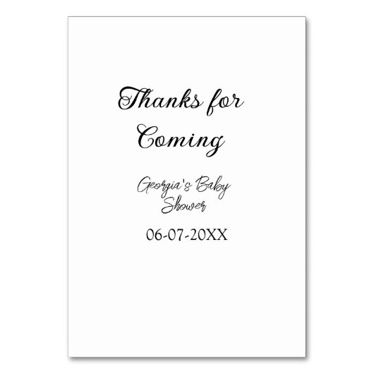 Bedankt voor de komst van het baby shower Modern S (Voorkant)