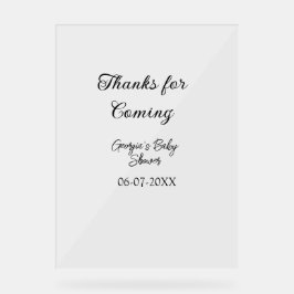 Bedankt voor de komst van het baby shower Modern S Acryl Bord