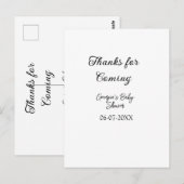 Bedankt voor de komst van het baby shower Modern S Briefkaart (Voorkant / Achterkant)