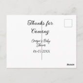 Bedankt voor de komst van het baby shower Modern S Briefkaart (Achterkant)