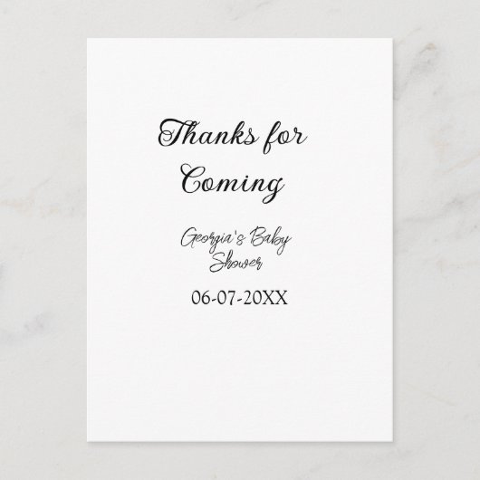 Bedankt voor de komst van het baby shower Modern S Briefkaart (Voorkant)