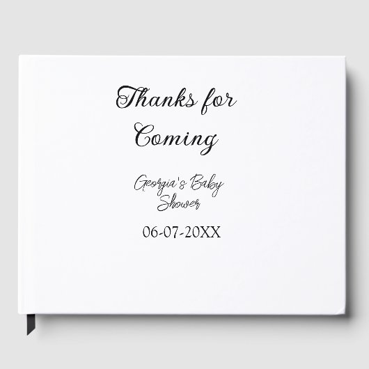 Bedankt voor de komst van het baby shower Modern S Gastenboek (Voorkant)