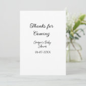 Bedankt voor de komst van het baby shower Modern S Kaart (Staand voorkant)