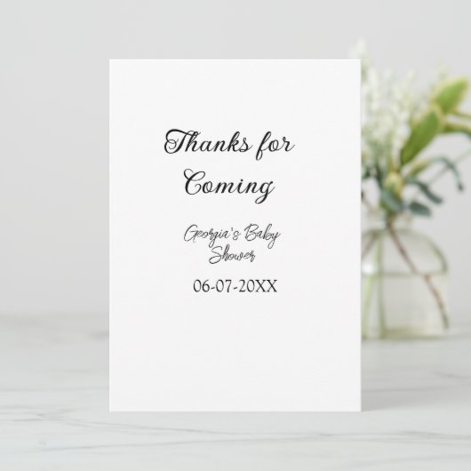 Bedankt voor de komst van het baby shower Modern S Kaart (Staand voorkant)