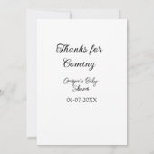 Bedankt voor de komst van het baby shower Modern S Kaart (Achterkant)