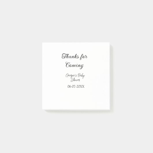 Bedankt voor de komst van het baby shower Modern S Post-it® Notes (Voorkant)