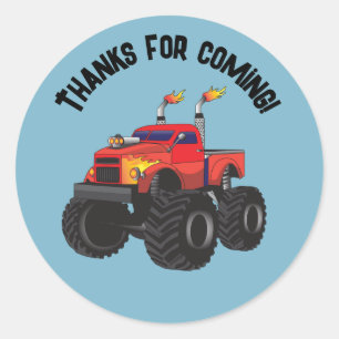 Bedankt voor de komst van Monster Truck Birthday B Ronde Sticker