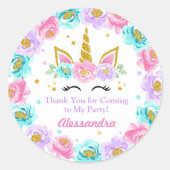 Bedankt voor de komst van Unicorn Ronde Sticker (Voorkant)