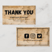 Bedankt voor de  korting op hout visitekaartje (Voorkant / Achterkant)