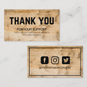 Bedankt voor de  korting op hout visitekaartje (Voorkant / Achterkant)