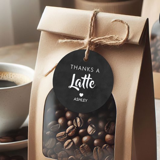 Bedankt voor de Latte Labels, Koffiecadeau Label, Bedankjes Labels