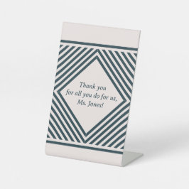Bedankt voor de leraar reclamebord met voetstuk