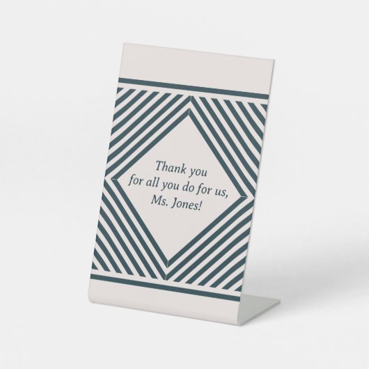 Bedankt voor de leraar reclamebord met voetstuk (Voorkant)