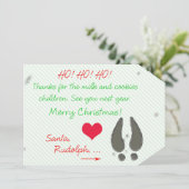 Bedankt voor de melk en koekjes van de Santa Label Kaart (Staand voorkant)