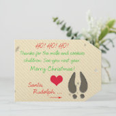 Bedankt voor de melk & koekjes van de Kerstman kaa Kaart (Staand voorkant)