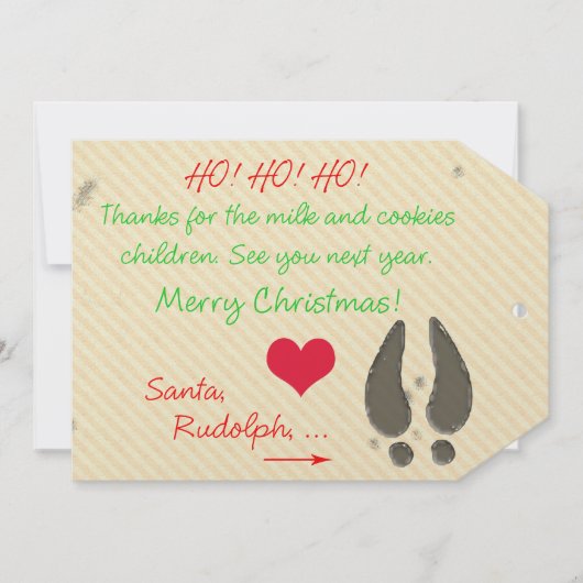 Bedankt voor de melk & koekjes van de Kerstman kaa Kaart (Voorkant)