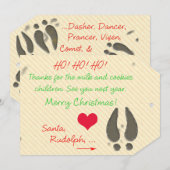 Bedankt voor de melk & koekjes van de Kerstman kaa Kaart (Voorkant / Achterkant)