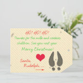 Bedankt voor de melk & koekjes van de Kerstman kaa Kaart (Staand voorkant)