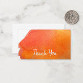 Bedankt voor de moderne, eenvoudige oranje waterve notitiekaartje (Voorkant / Achterkant in situ)