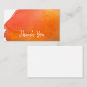 Bedankt voor de moderne, eenvoudige oranje waterve notitiekaartje (Voorkant / Achterkant)
