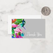 Bedankt voor de moderne florale waterverf kunst notitiekaartje (Voorkant / Achterkant in situ)