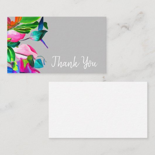 Bedankt voor de moderne florale waterverf kunst notitiekaartje (Voorkant / Achterkant)