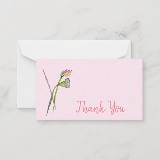 Bedankt voor de moderne lotusbloem waterverf kunst notitiekaartje (Voorkant)