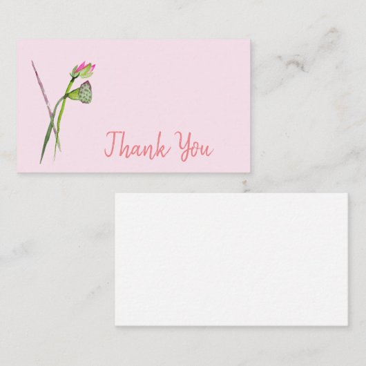 Bedankt voor de moderne lotusbloem waterverf kunst notitiekaartje (Voorkant / Achterkant)