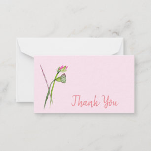 Bedankt voor de moderne lotusbloem waterverf kunst notitiekaartje