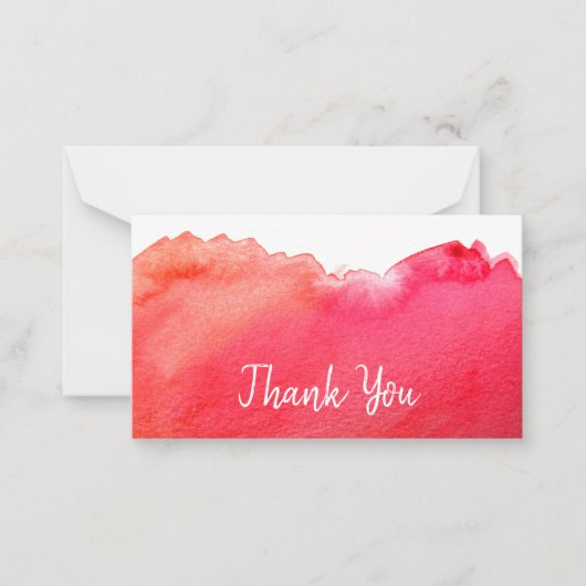 Bedankt voor de moderne rode waterverf kunst notitiekaartje (Voorkant)
