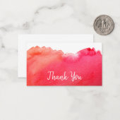 Bedankt voor de moderne rode waterverf kunst notitiekaartje (Voorkant / Achterkant in situ)