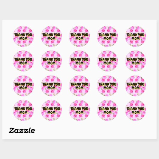 Bedankt voor de moeders | Roze Rozen Stickers (Vel)