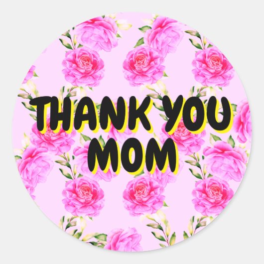 Bedankt voor de moeders | Roze Rozen Stickers (Voorkant)