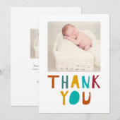 Bedankt voor de Newborn Baby shower Cute Typografi (Voorkant / Achterkant)
