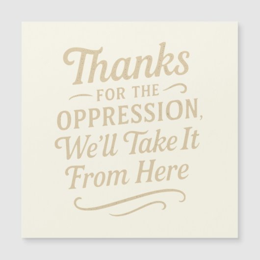 Bedankt voor de onderdrukking, Gelijkheid Magnet K (Voorkant)