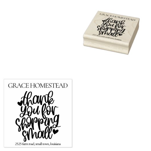 Bedankt voor de ondersteuning van Small Business A Rubberstempel (Gestempeld)