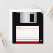 "Bedankt voor de Opslaan" Floppy Disk Dank u kaart (Voorkant / Achterkant in situ)