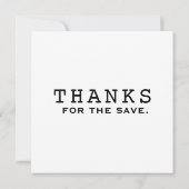 "Bedankt voor de Opslaan" Floppy Disk Dank u kaart (Achterkant)