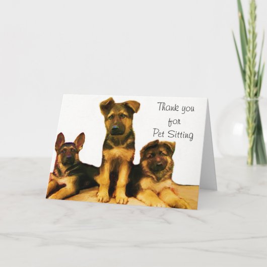 Bedankt voor de Pet Sitting Duitse Herder kaart (Voorkant)
