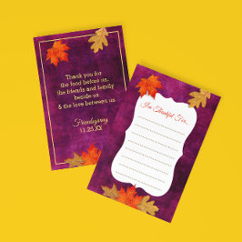 Bedankt voor de Plaatskaarten van de Thanksgiving  RSVP Kaartje